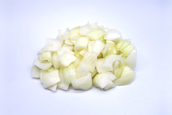 white diced onion